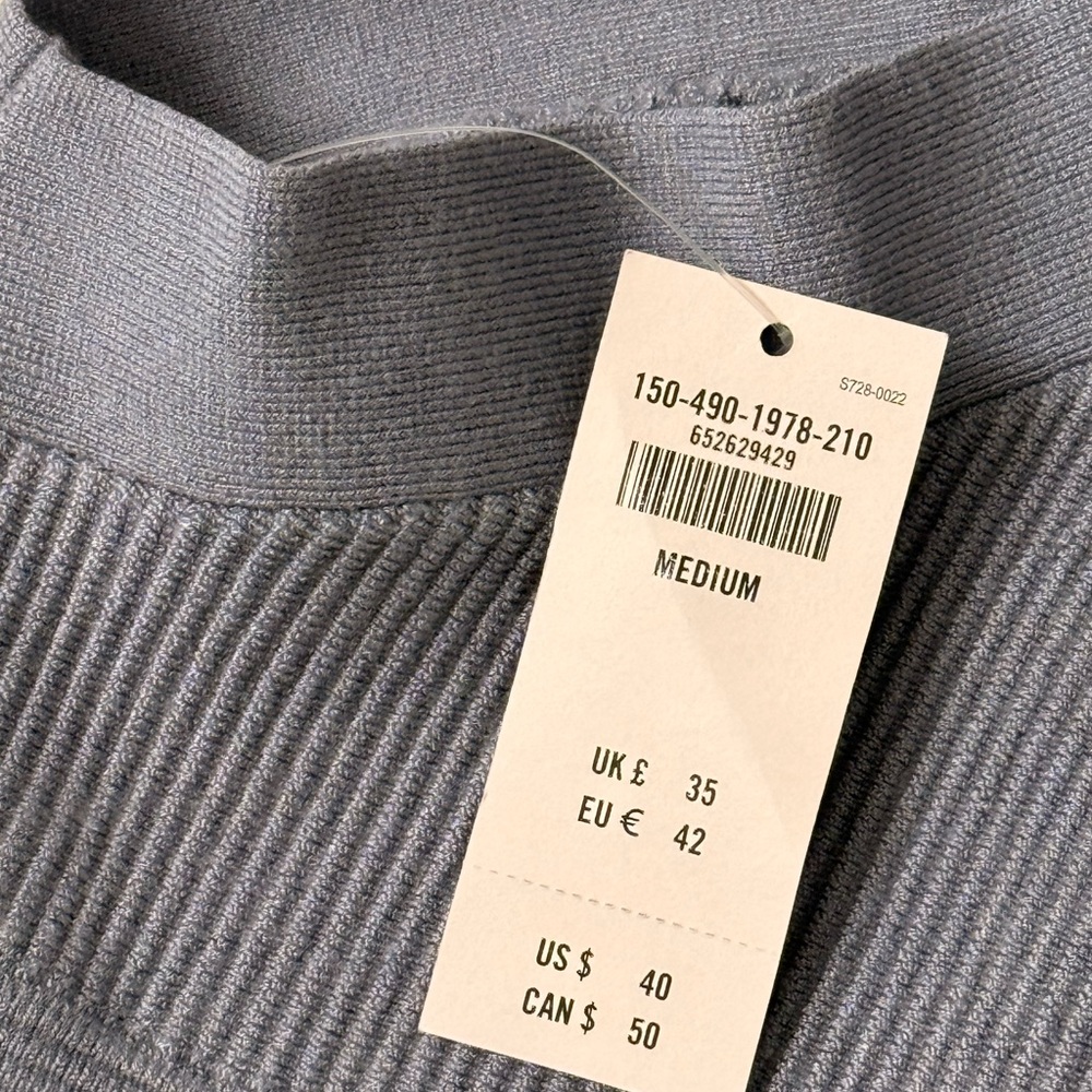 Abercrombie & Fitch Ottoman Rib Criss Cross Tank | Blue | Size M | NWT - Picture 5 of 7